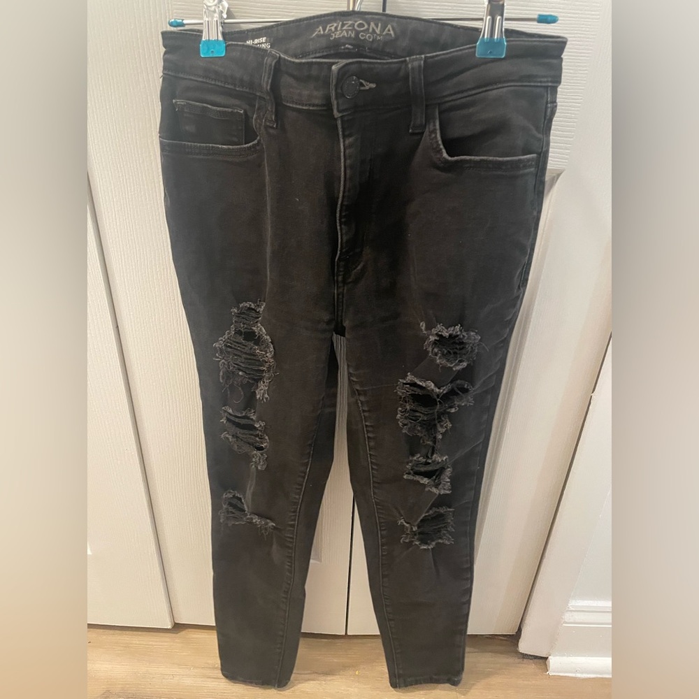 Arizona Jean Company Black Ripped Jeans